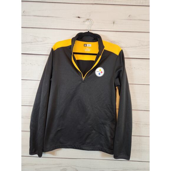 NFL Team Apparel Men's Black Yellow Long Sleeve Pittsburgh Steelers Jacket Small - Picture 1 of 6